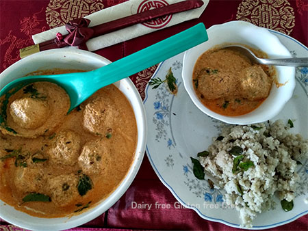 palak Kofta in peanut Kadhi