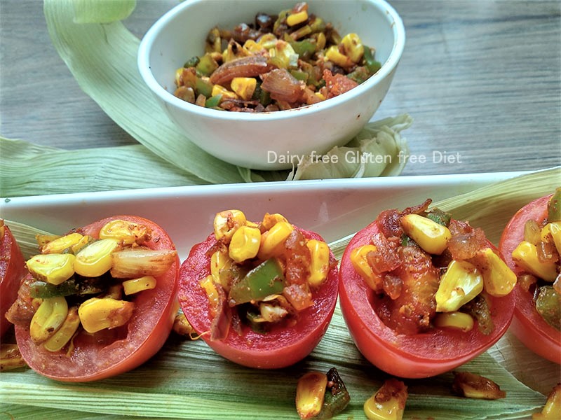 Corn stuffed Tomato cups